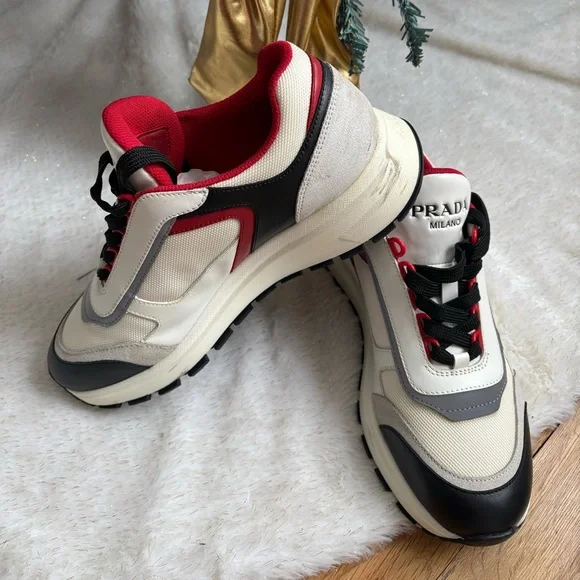 prada milano | Shoes | Prada Milano Gym Shoes 65 Navy Blue Red